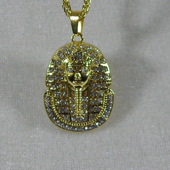 Unisex Iced Out Egyptian Pharaoh Pendant - Picture 2 of 10